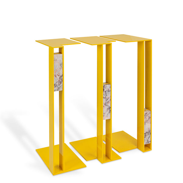 The Three Musketeers Table <br> Yellow <br> (L 25 x W 15 x H 55) cm