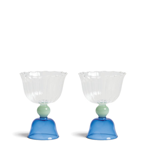 Tulip Glass <br> 
Blue <br> 
Set of 2