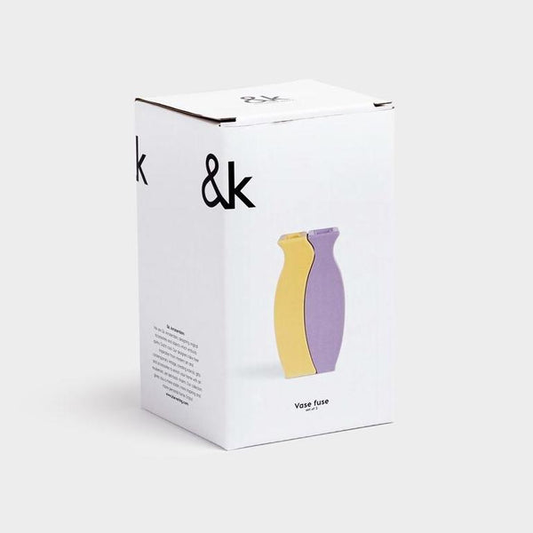 Fuse Vase <br> 
Lilac / Yellow <br> 
Set of 2