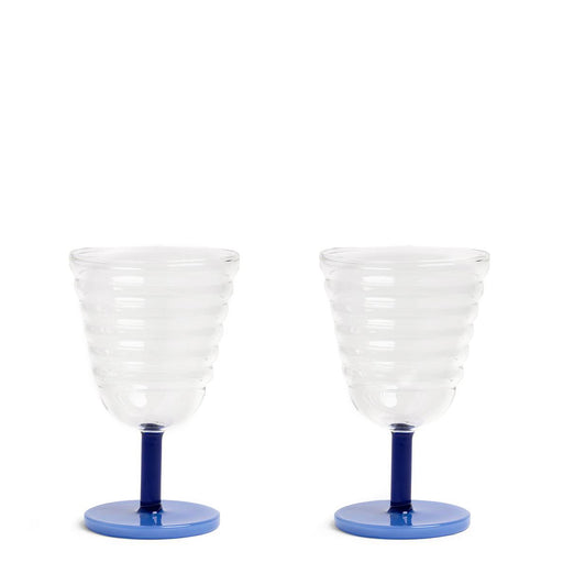 Goblet Mingle Glass <br> 
Blue <br> 
Set of 2