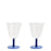 Goblet Mingle Glass <br> 
Blue <br> 
Set of 2