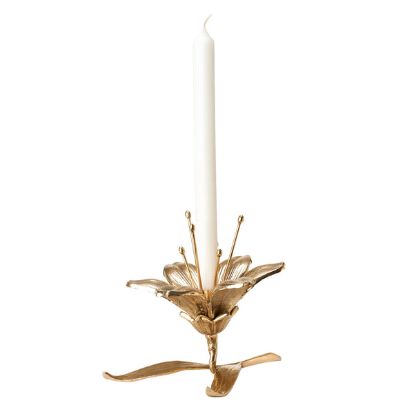 Lilly Candle Holder <br> Gold <br> (L 20 x W 13 x H 15) cm