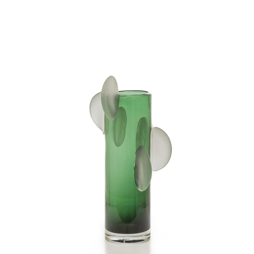 Frost Flower Vase <br> 
Green
<br> (L 16 x W 16 x H 37) cm