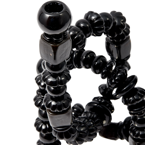 Beads Candle Holder <br> Black <br> (L 33 x W 12 x H 38) cm