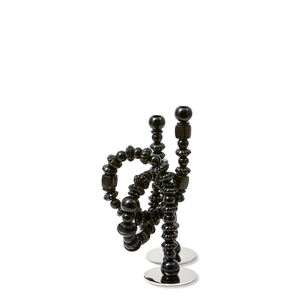 Beads Candle Holder <br> Black <br> (L 33 x W 12 x H 38) cm