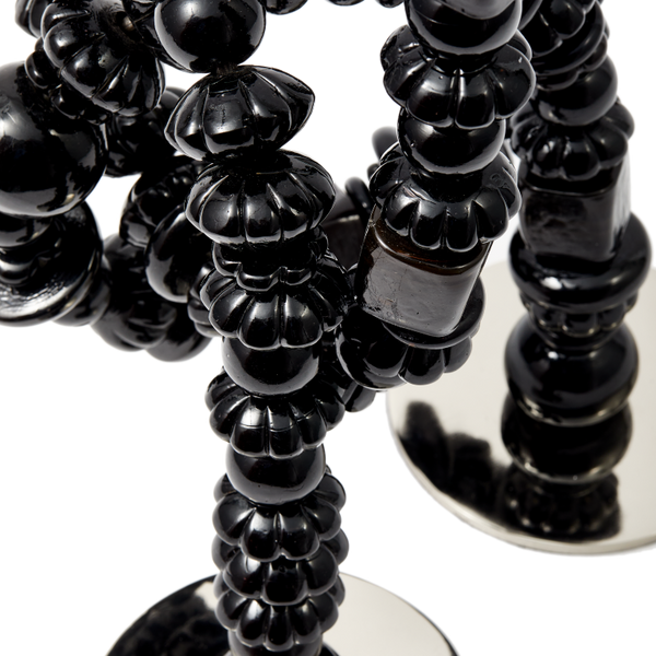 Beads Candle Holder <br> Black <br> (L 33 x W 12 x H 38) cm