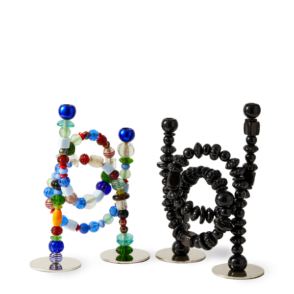Beads Candle Holder <br> Multi-color <br> (L 33 x W 12 x H 38) cm