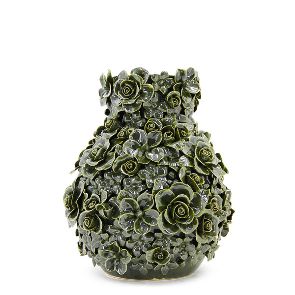 Roses Vase <br> Dark Green <br> (Ø 26 x H 30) cm