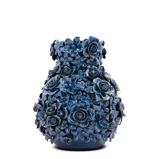 Roses Vase <br> 
Blue <br> 
(Ø 26 x H 30) cm