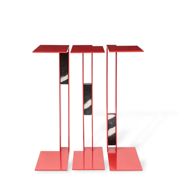 The Three Musketeers Table <br> Red <br> (L 25 x W 15 x H 55) cm