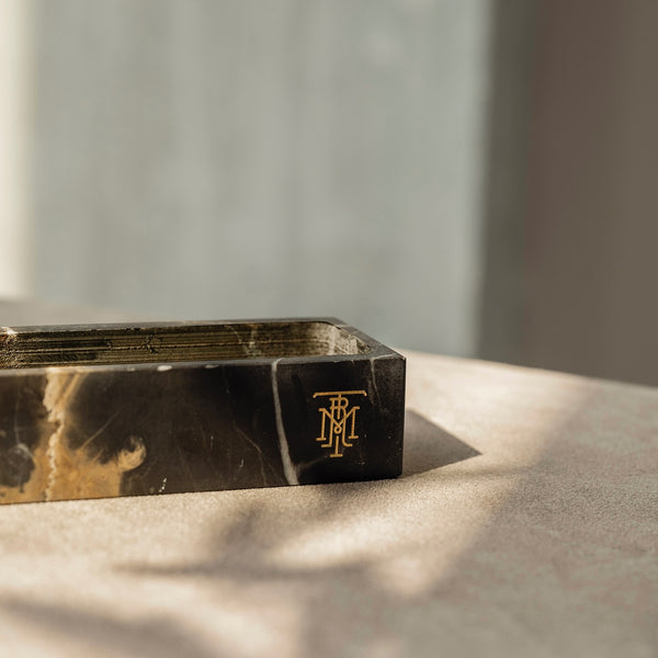 Travertine Incense Holder <br> Nero