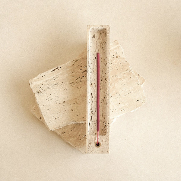 Travertine Incense Holder <br> Beige