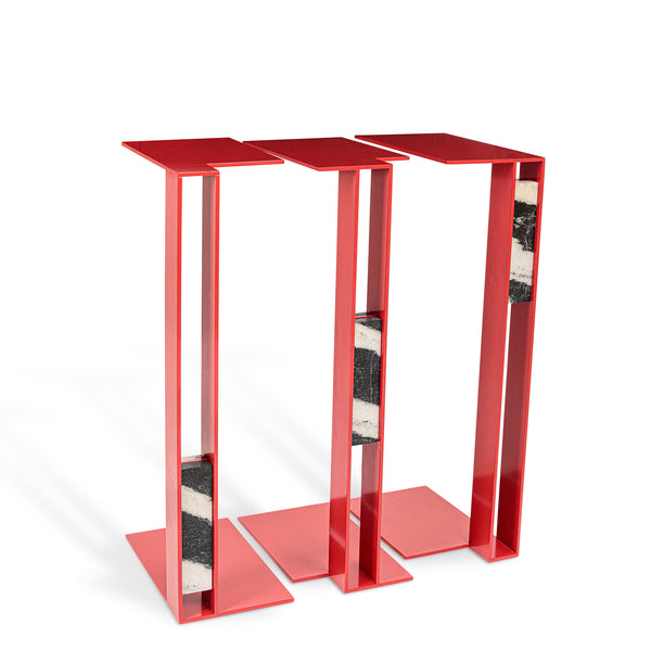 The Three Musketeers Table <br> Red <br> (L 25 x W 15 x H 55) cm