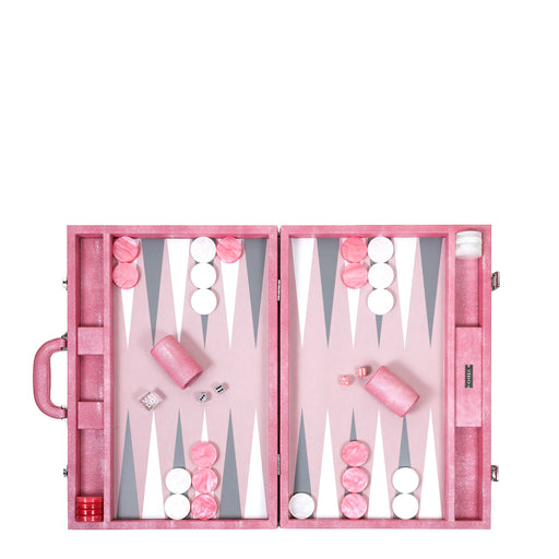 Pink Stingray <br> Backgammon Set with Handle <br> (L 52 x W 36) cm