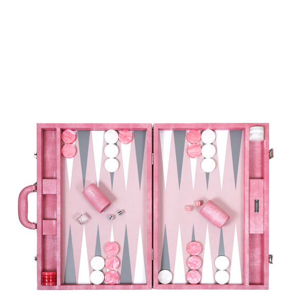Pink Stingray <br> Backgammon Set with Handle <br> (L 52 x W 36) cm