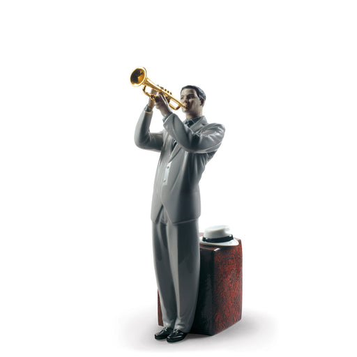 Jazz Trumpeter Figurine
<br> (L 10 x W 17 x H 33) cm