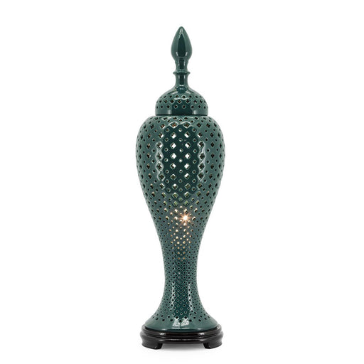 Ming Cross Lamp<br> Green <br> (D 18 x H 64) cm