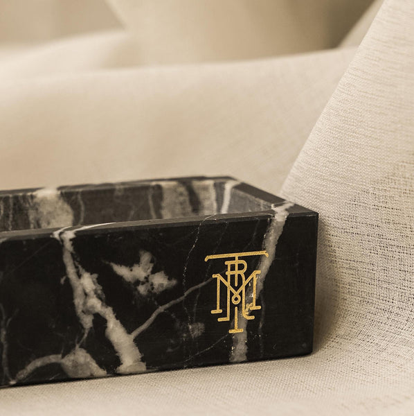Travertine Incense Holder <br> Nero