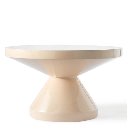 Zig Zag Coffee Table <br> Beige <br> (Ø 60 x H 35) cm