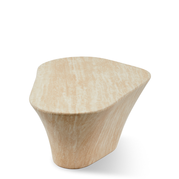 Oval Marble Coffee Table <br> 
Beige <br> 
(L 87.5 x W 51 x H 30) cm