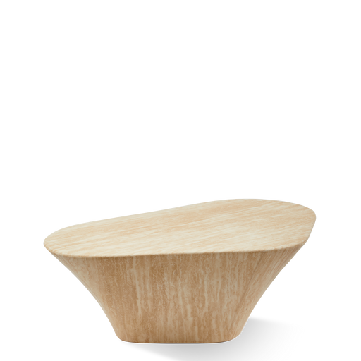 Oval Marble Coffee Table <br> 
Beige <br> 
(L 87.5 x W 51 x H 30) cm