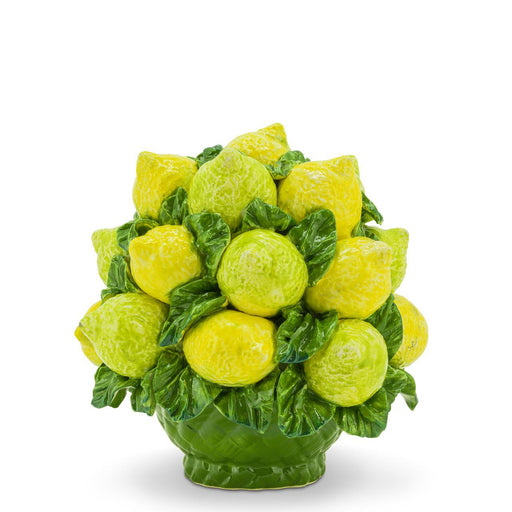 Sphere Lemons with Basket <br> Green / Yellow <br> (H 26) cm