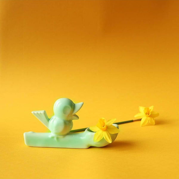 Flowerthief Vase <br> Mint Green <br> (L 16 x W 4 x H 8.5) cm