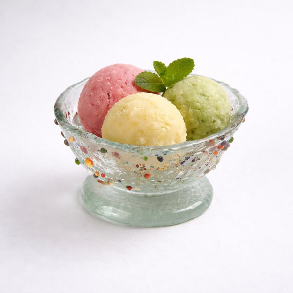 Cup <br> Clear with Multicolor Dots <br> (Ø 11 x H 7) cm