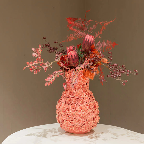 Roses Vase <br>
Pink <br> 
(Ø 35 x H 52) cm