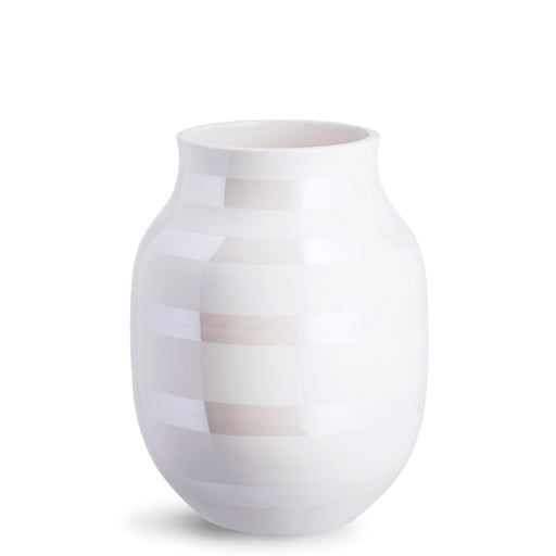 Omaggio Vase <br> White & Mother of Pearl <br> (Ø 16 x H 20) cm