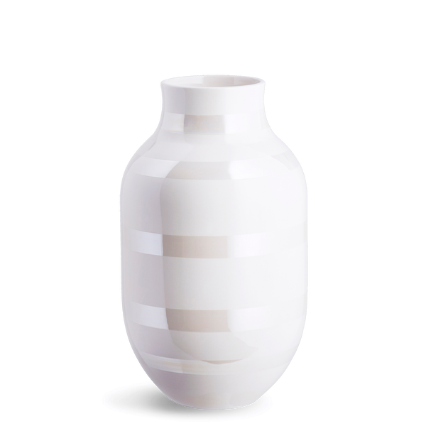 Omaggio Vase <br> White & Mother of Pearl <br> (Ø 19 x H 31) cm