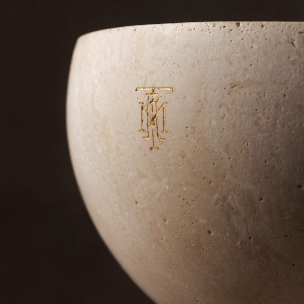 Travertine Katori Incense Holder <br> Beige