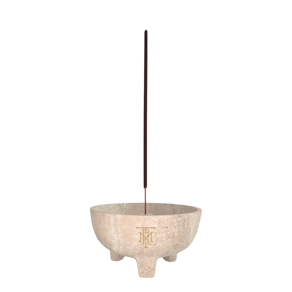 Travertine Katori Incense Holder <br> Beige