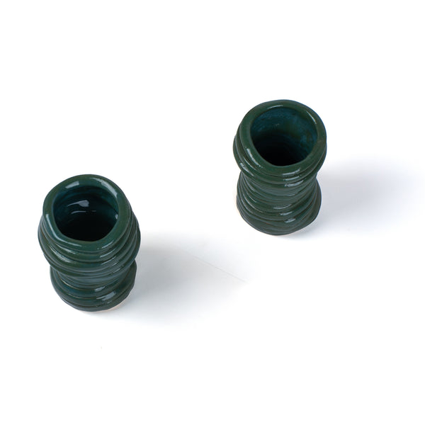 Coil Small Vase <br> Blue Green