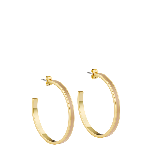 Bangle Hoop Earrings<br> Beige Mastic