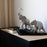 Celebration Elephants on Black Rock Figurine <br> (L 22 x W 40 x H 36) cm