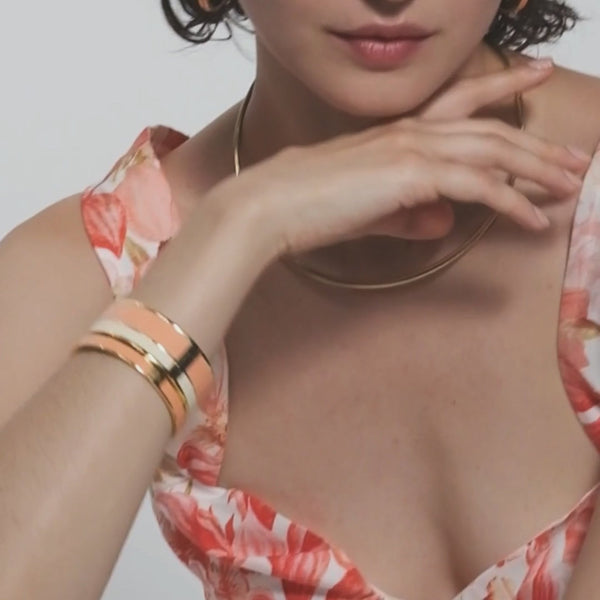 Bangle Bracelet <br>
Orange Coral <br>
(17-19) cm