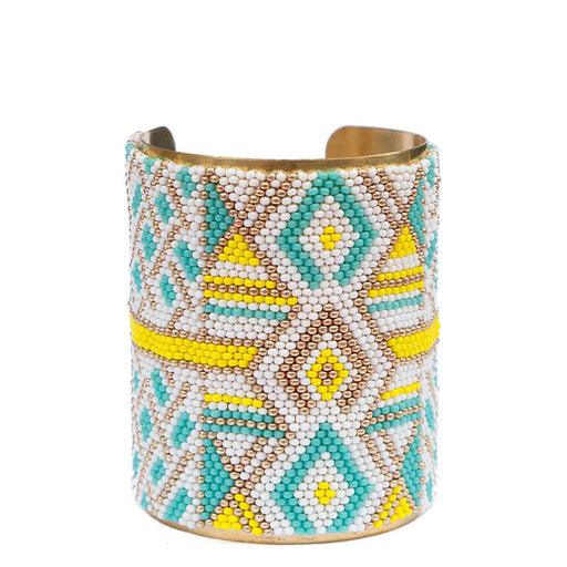Cuff <br> Turquoise and Gold <br> 7.5 cm