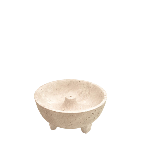 Travertine Katori Incense Holder <br> Beige