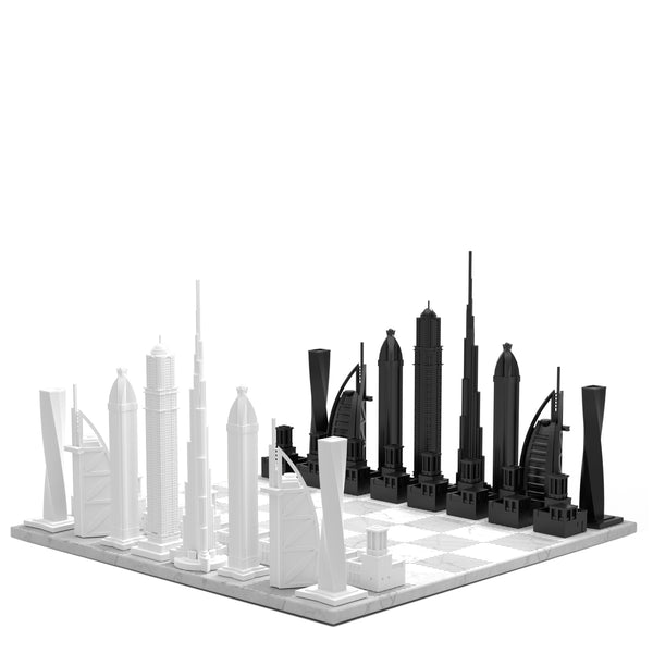 Chess Set <br> Dubai Edition with Marble Hatch Board