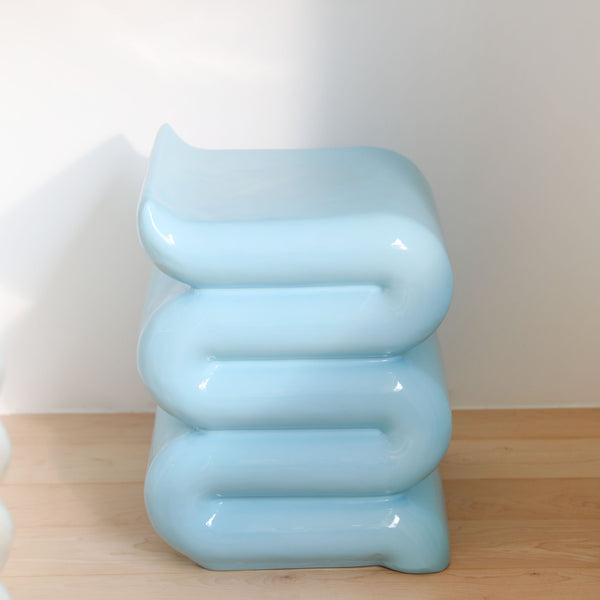 Pillar Whip Side Table <br> 
Blue
<br> (L 34 x W 34 x H 46) cm