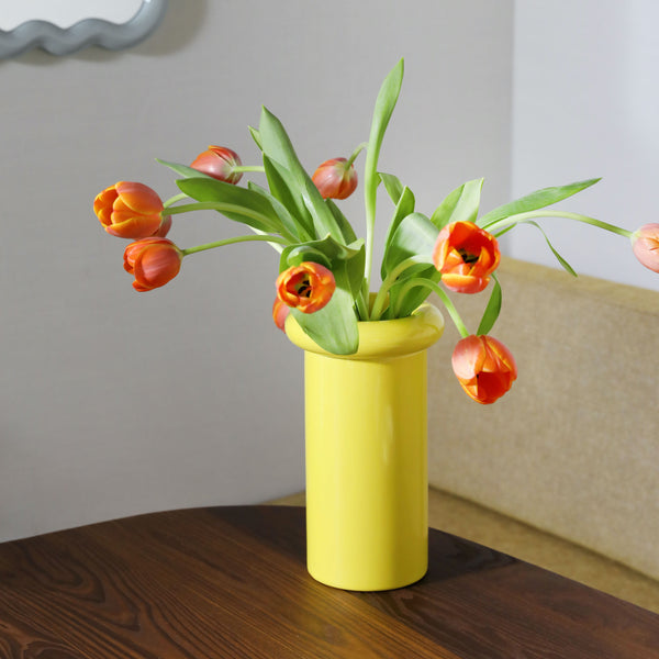 Turban Vase <br> 
Yellow
<br> (Ø 16 x H 27) cm