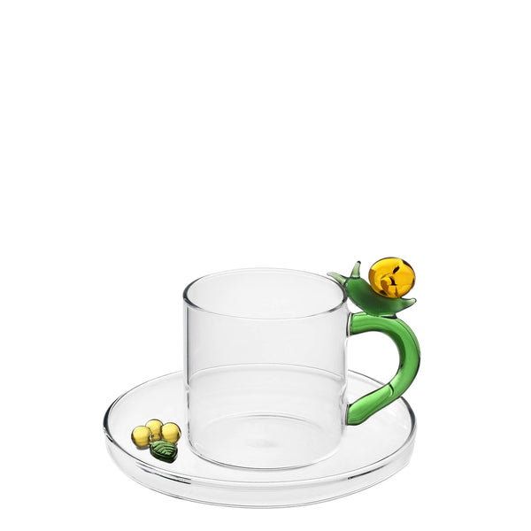 Fruits & Flower Coffee Cup with Saucer <br> Snail <br> 100 ml