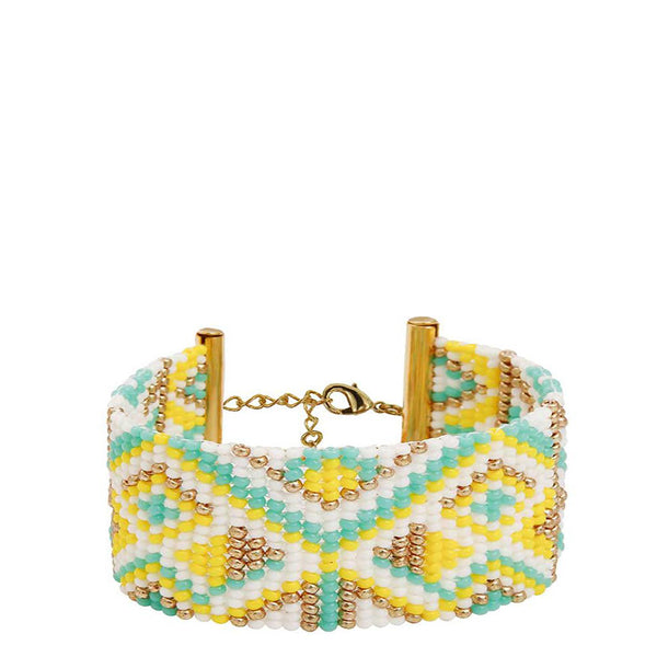 Bracelet <br> Turquoise and Gold <br> 3 cm