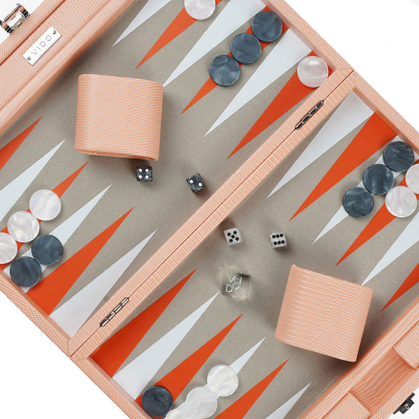 Apricot Lizard <br> Backgammon Set <br> (L 38 x W 24.5) cm