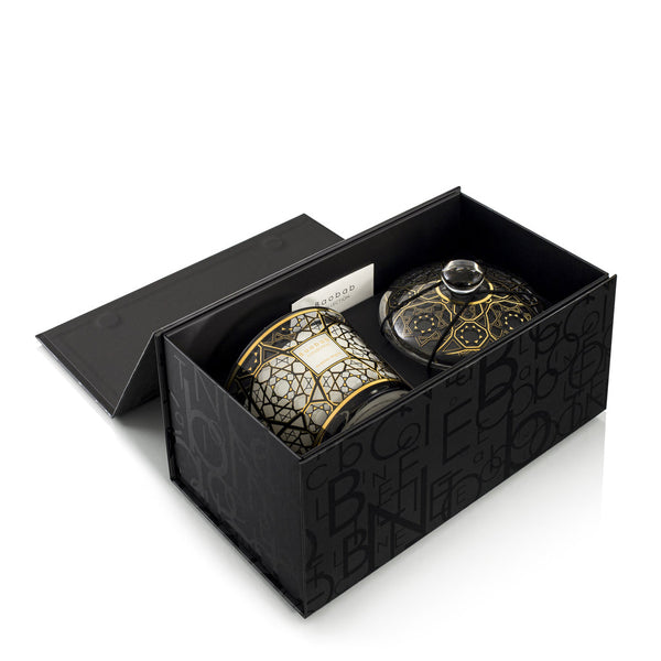 The Gift Box Arabian Nights Candle with Dome <br> Saffron, Oud, Incense <br> (H 10) cm
