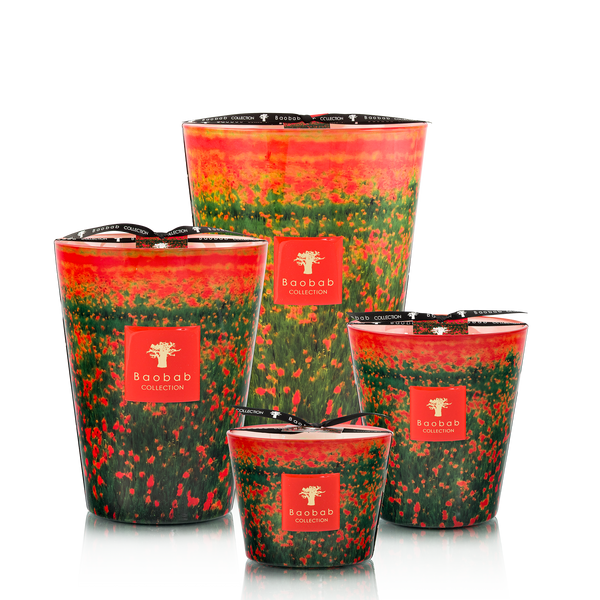 Arty Flowers Poppies Candle <br> Bergamot, Green Apple, Cedar <br> Limited Edition <br> (H 16) cm
