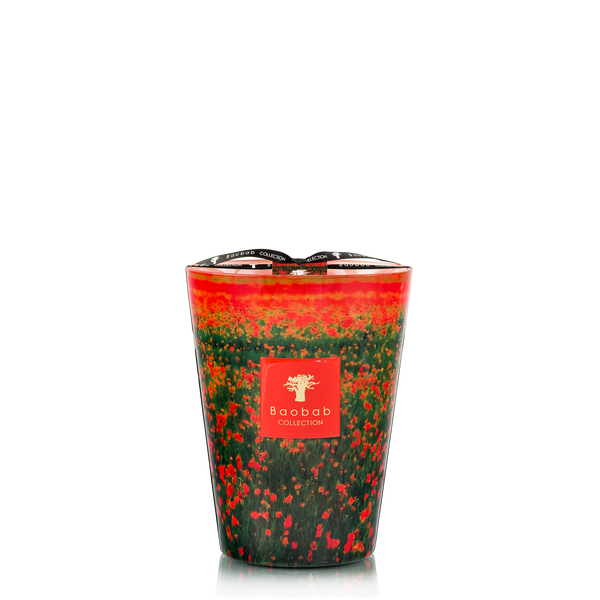 Arty Flowers Poppies Candle <br> Bergamot, Green Apple, Cedar <br> Limited Edition <br> (H 24) cm