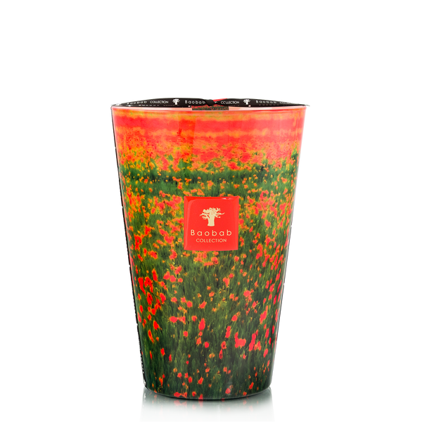 Arty Flowers Poppies Candle <br> Bergamot, Green Apple, Cedar <br> Limited Edition <br> (H 35) cm