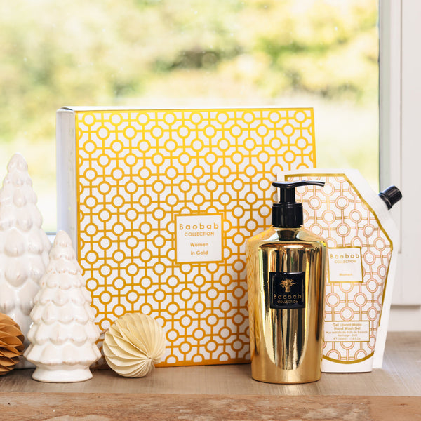 Gift Box Hand Wash Gel Women in Gold <br> Magnolia, Rose, Musk <br> 350 ml
